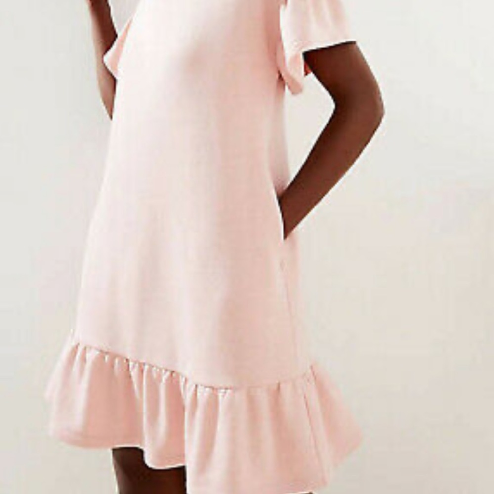 Loft Ruffled Sweatshirt Dress